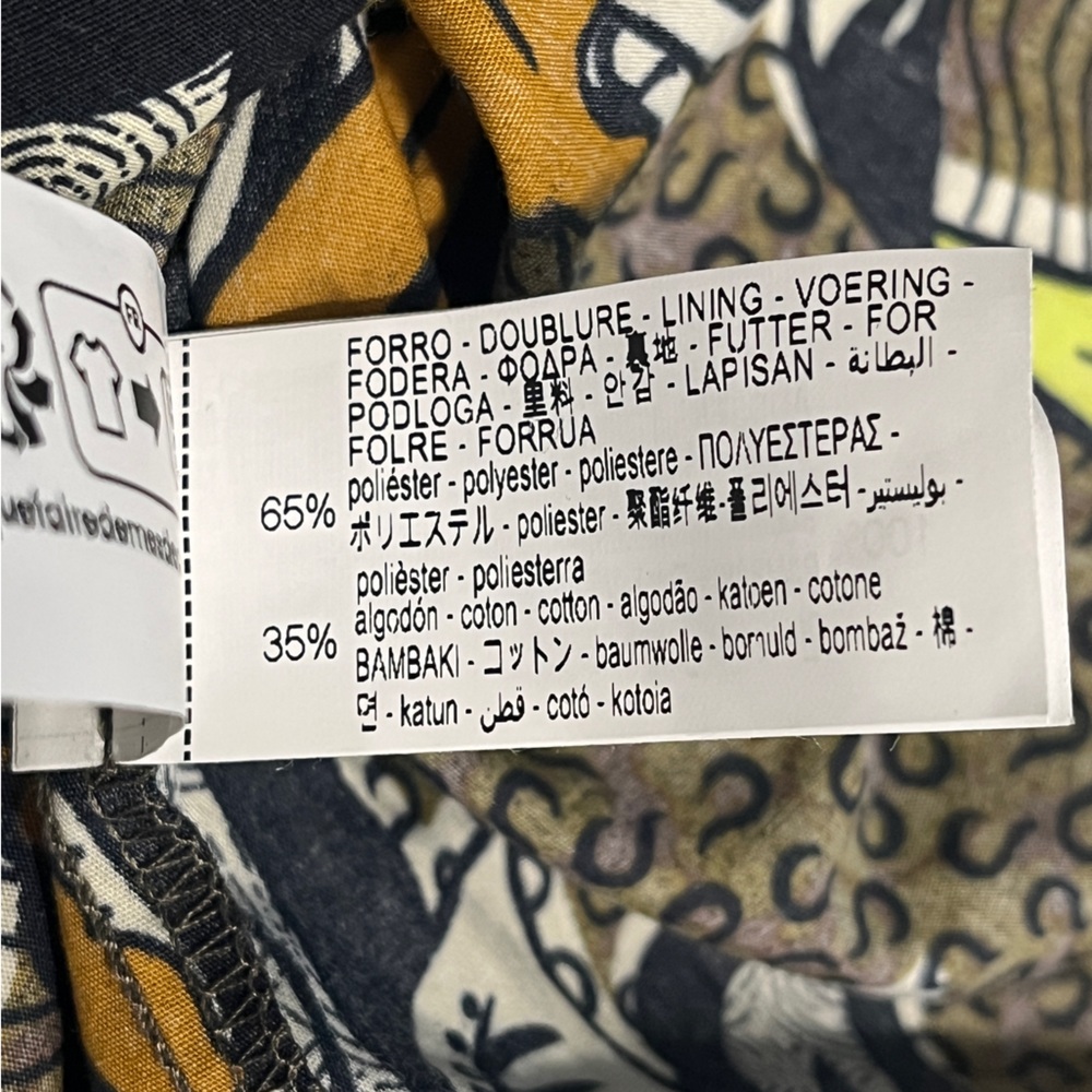 Zara Ethnic Print Beaded Floral Dress - Black, White, Green, Brown Small - Picture 15 of 16